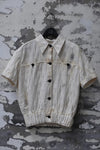Mutedance Silk Waist Short Sleeve Shirt Series MD-MD24SS68-HUIBAI hoary PM122
